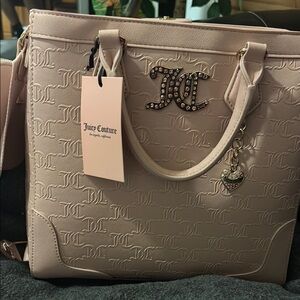 Juicy Couture Pink Textured Leather Tote Large